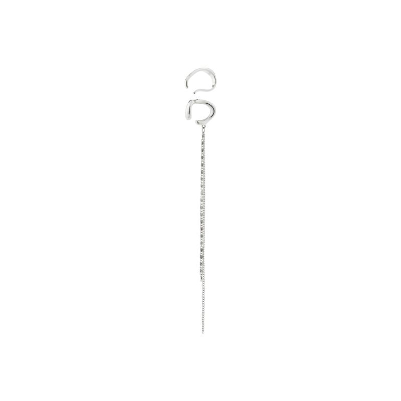 pilgrim evon silver 2 in 1 ear cuff set