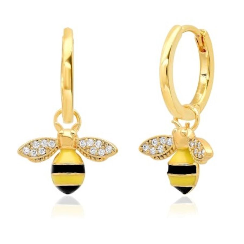 tai busy bee gold huggie earring