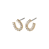pilgrim good luck horseshoe gold stud earring