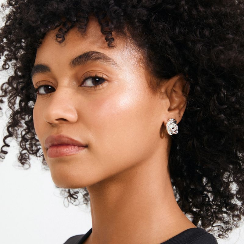 pilgrim inner silver stud earring