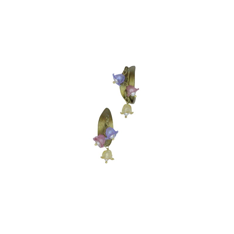 michael michaud lily of the valley post hoop earring multi coloured