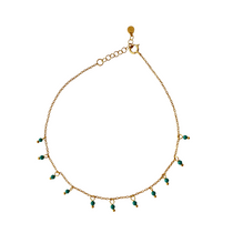 prima turquoise gold beaded anklet