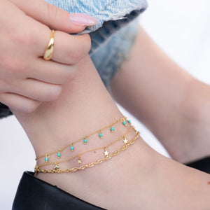 prima gold plated silver singapore chain anklet