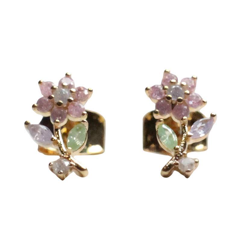 tai pretty petal stud gold earring