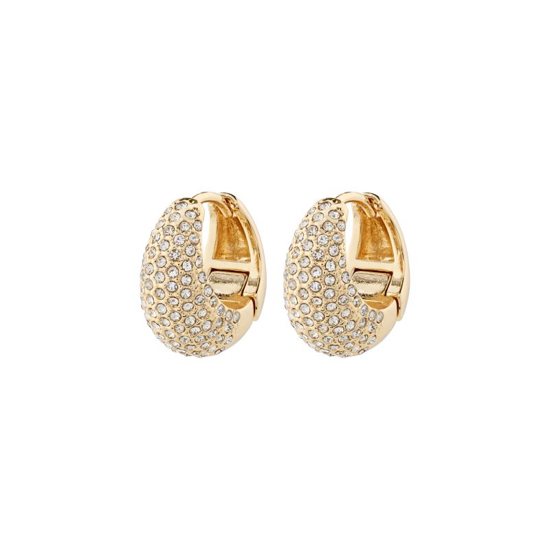 pilgrim focus gold crystal hoop earring'