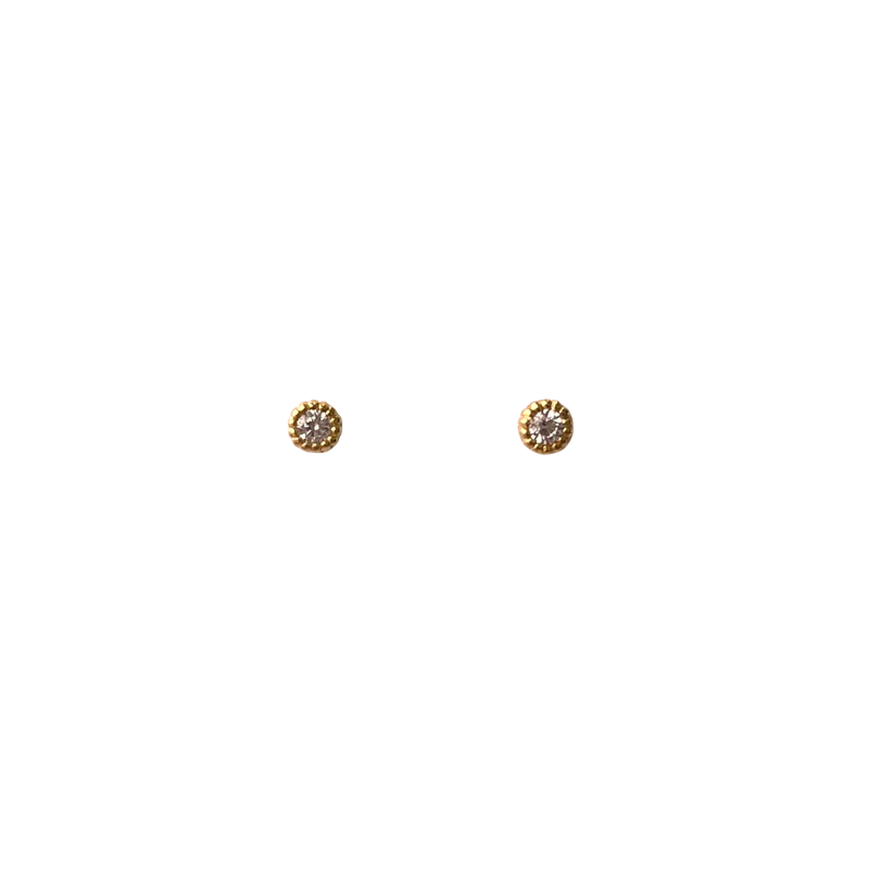 tashi tiny cz stud earring gold