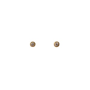 tashi tiny cz stud earring gold