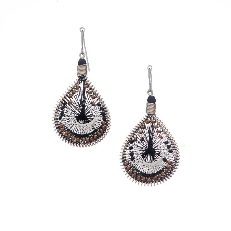 machu picchu boho bronze black earring