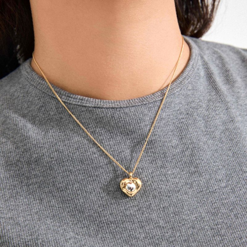 pilgrim nova gold heart necklace