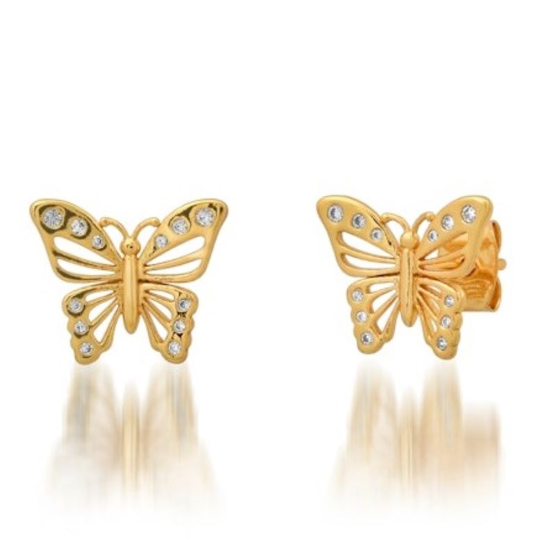 tai cut out gold butterfly stud earring