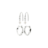 pilgrim morin 2 in 1 silver earring