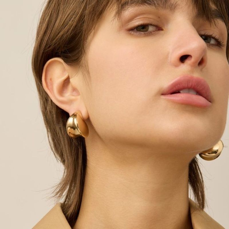 jenny bird paige puff gold earring