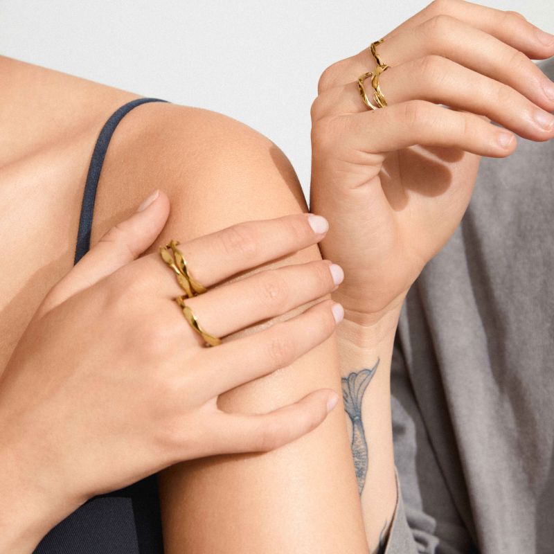 pilgrim wyatt gold ring set
