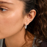pilgrim phase silver oval hoop earring