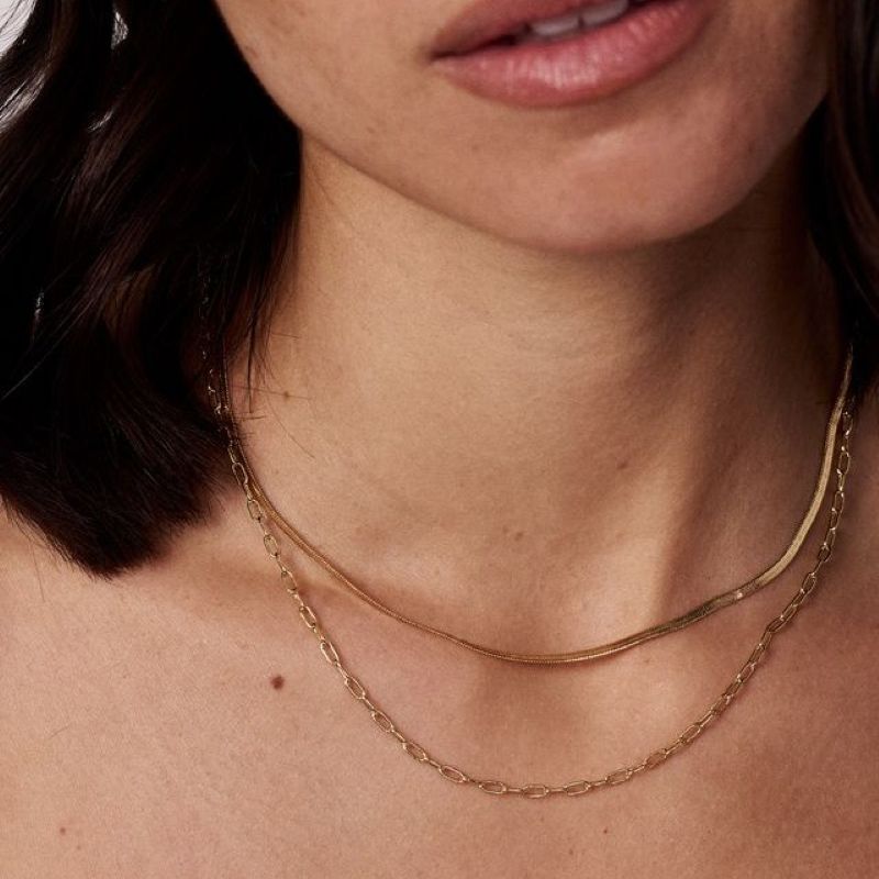 electric picks 2 chain gold necklace