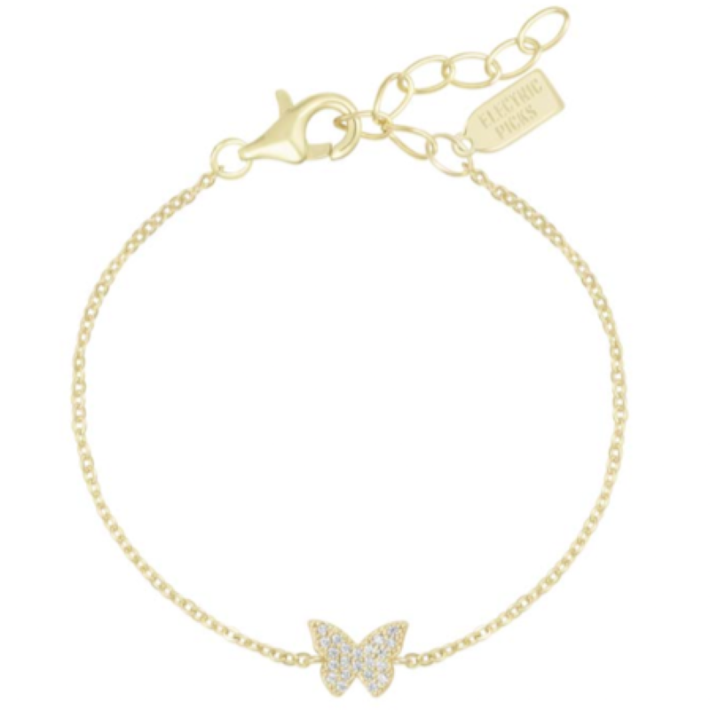 electric picks mimi gold crystal butterfly bracelet