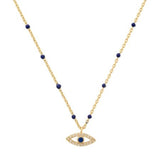 tai enamel evil eye gold navy pendant necklace