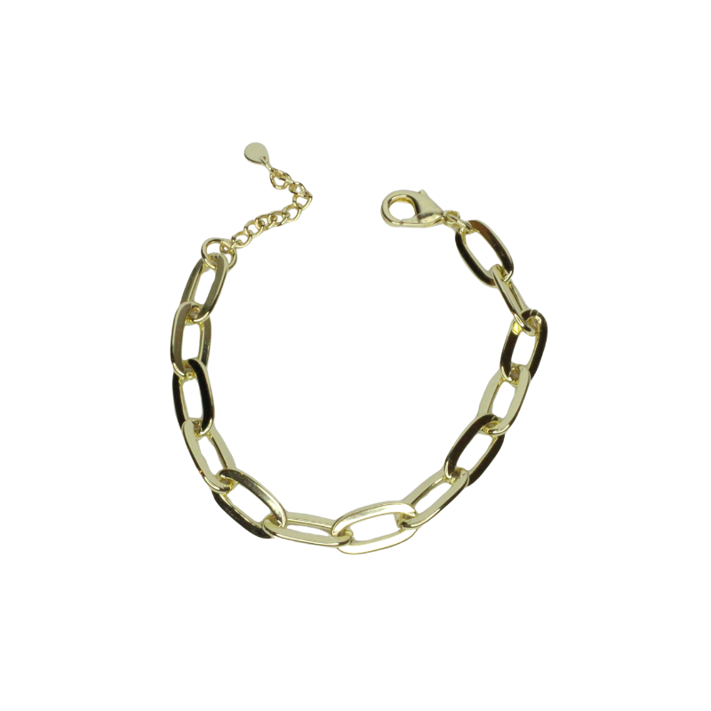 prima large paperclip gold chain bracelet
