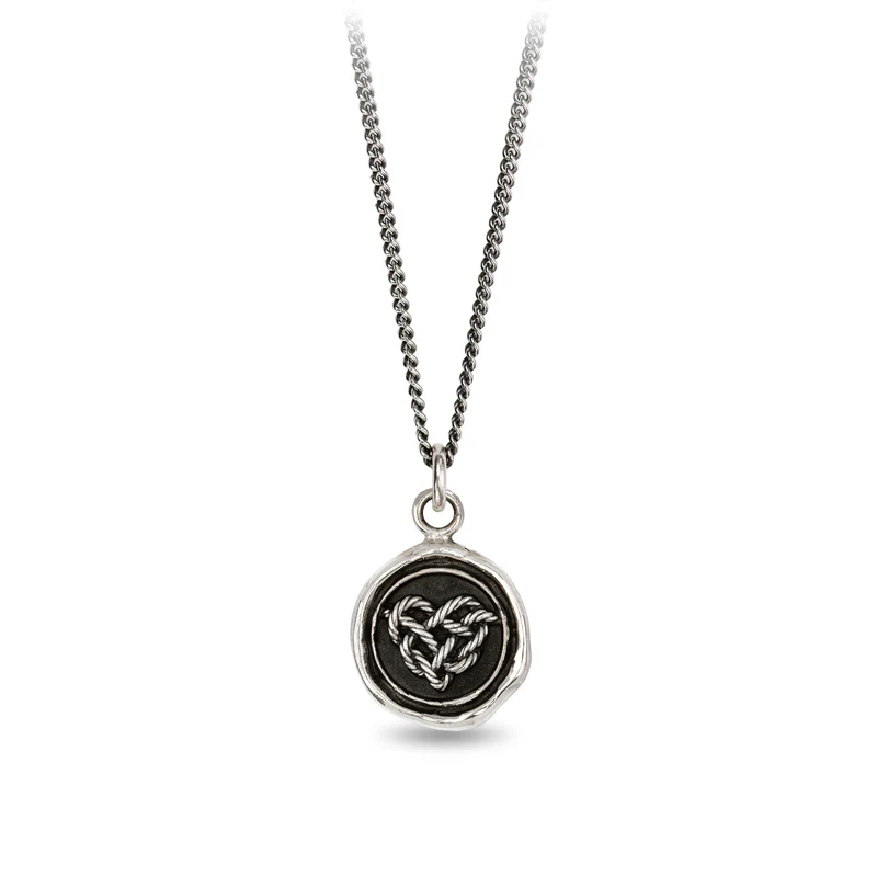 pyrrha love knot silver talisman necklace