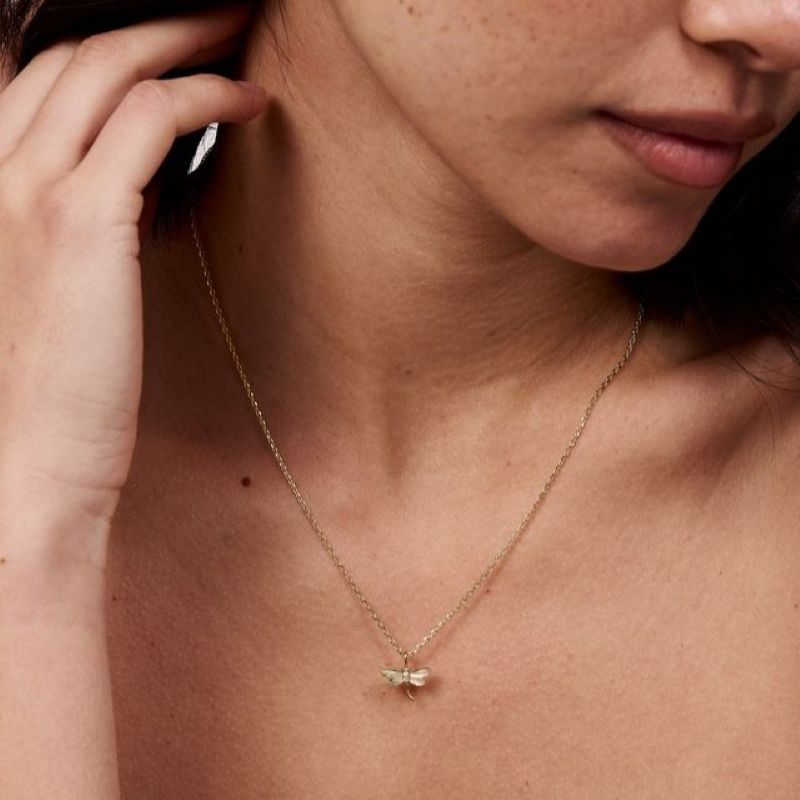 electric picks dragonfly gold necklace