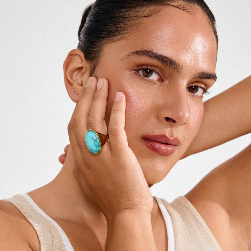 pilgrim thalen gold turquoise ring