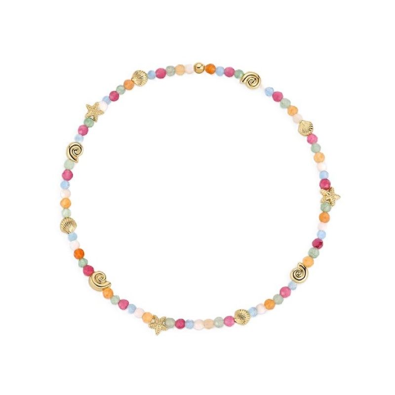 gorjana beaded stretch reef mini charm bracelet 