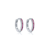 theia 12mm ruby silver hoop earring