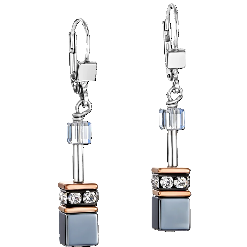 coeur de lion geocube ice blue earring