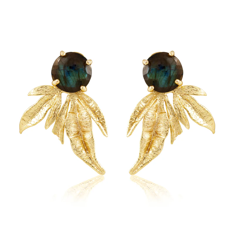 sahira shannon gold labradorite earring