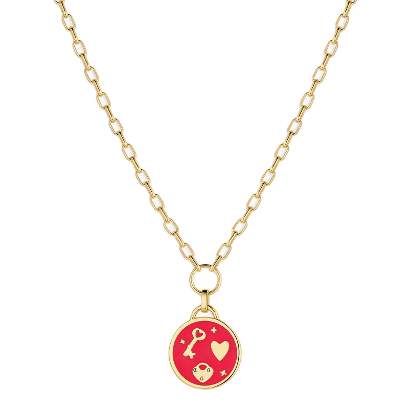 gorjana love u gold red coin necklace