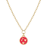 gorjana love u gold red coin necklace