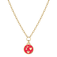 gorjana love u gold red coin necklace