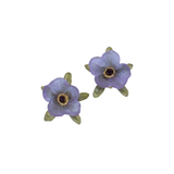 michael michaud french bouquet flower leaf purple stud earring