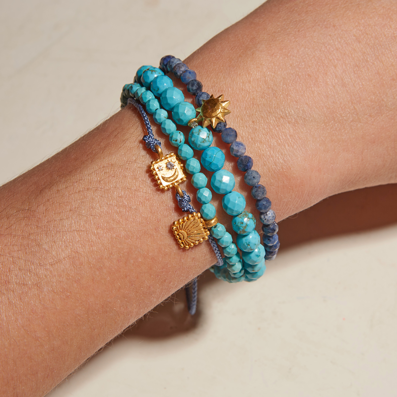 satya turquoise gold sunrise beaded bracelet