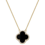 electric picks icon gold cz black agate necklace