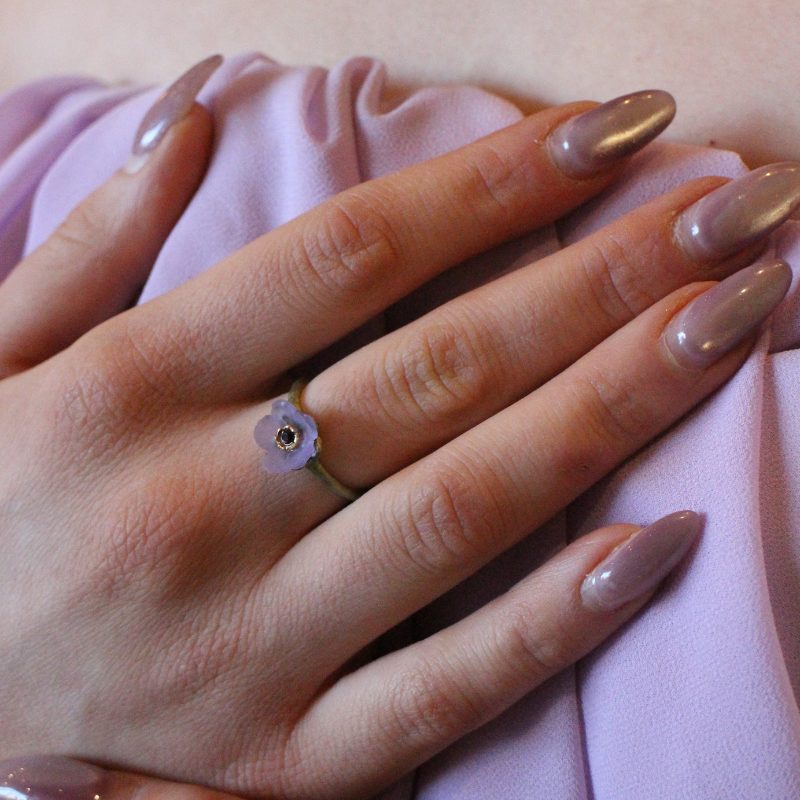 michael michaud french bouquet purple ring