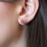 michael michaud french bouquet pink stud earring