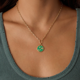 gorjana feeling lucky gold green necklace