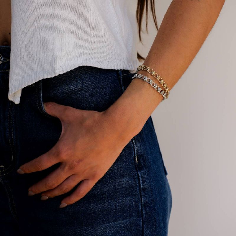 leeada chloe gold silver chain bracelet