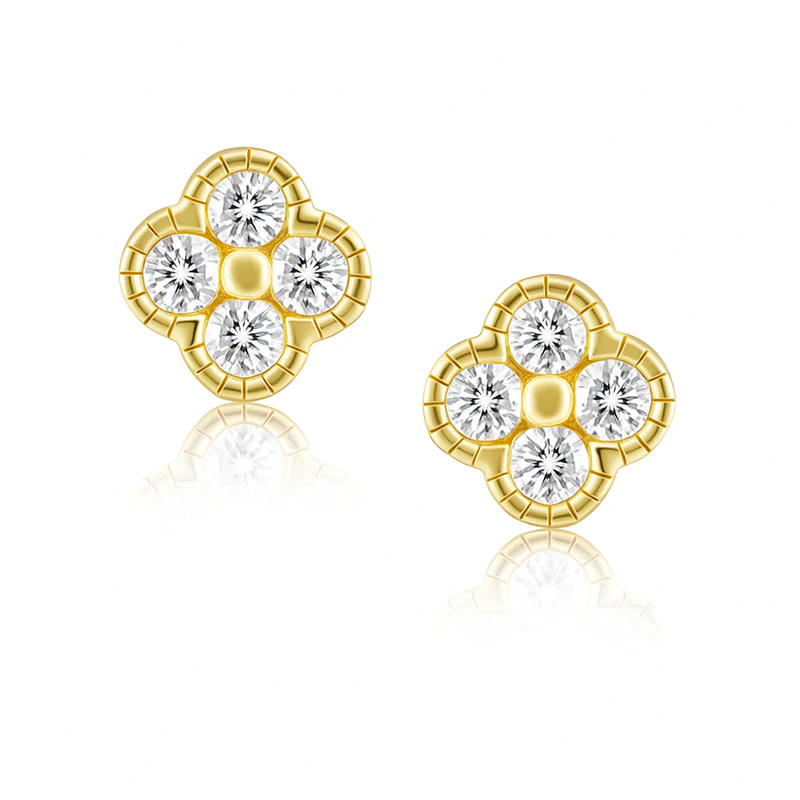 sahira gracie cz gold stud earring