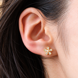 tai medium flower gold crystal earring