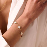 electric picks icon gold white mother of pearl bracelet