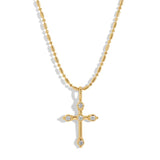 joy dravecky bezel cz gold cross necklace