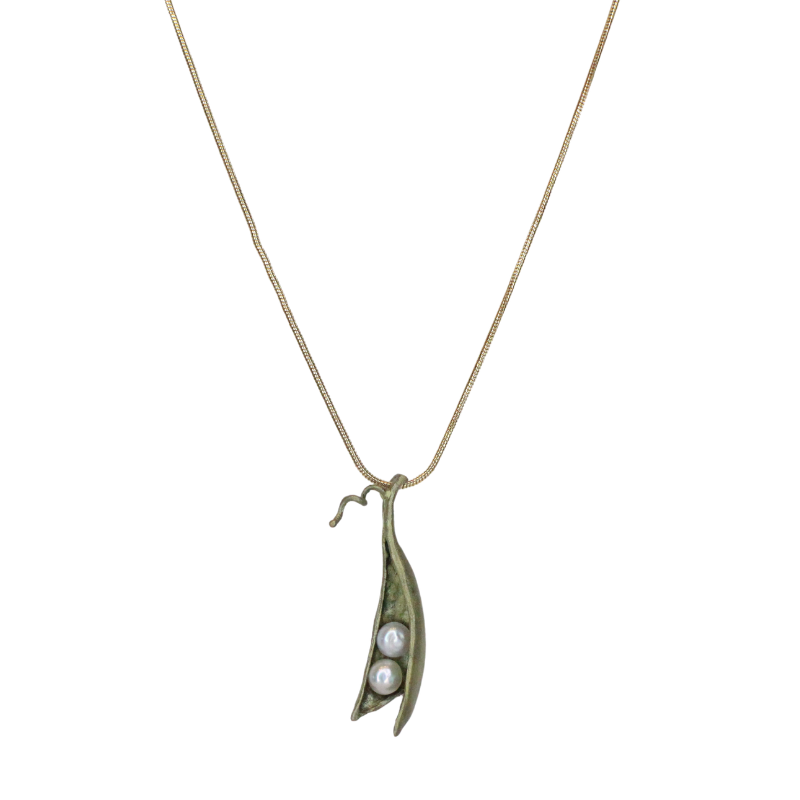 michael michaud pea pod two pearl necklace