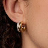 gorjana lou shimmer gold stacked huggie