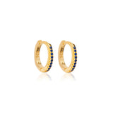 theia 12mm sapphire gold hoop earring