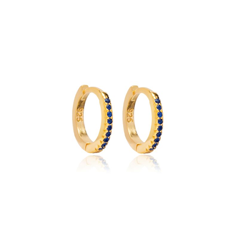 theia 12mm sapphire gold hoop earring