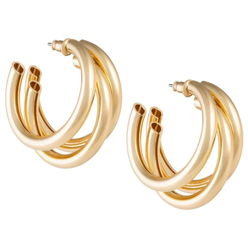 sahira gold lexi tri hoop earring