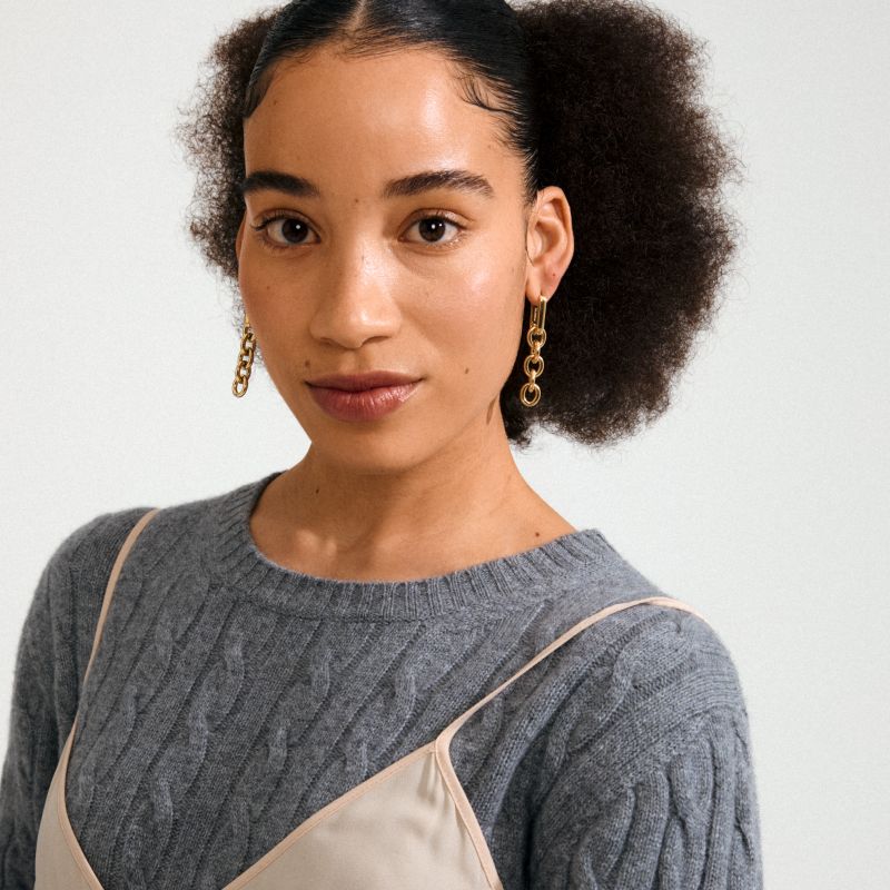 pilgrim phase gold chain earring