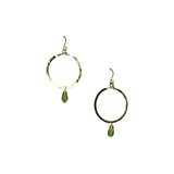 machu picchu hammered boho green earring